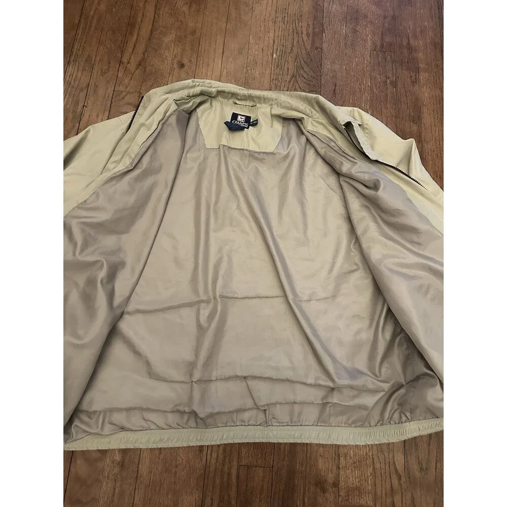 Chaps Ralph Lauren Grandpa Bomber Jacket Men XL Tan Lightweight Polyester‎